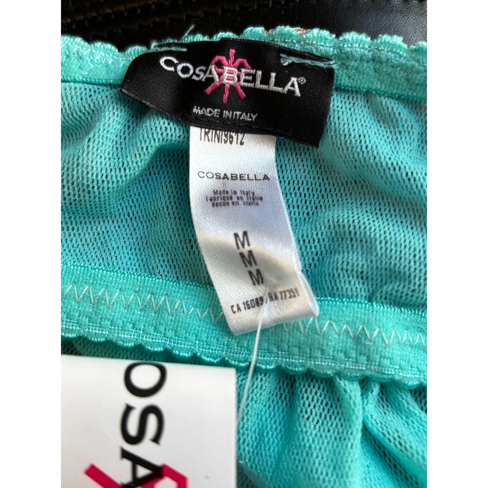 Cosabella Babydoll Lingerie Lace Trim‎ Sheer Aqua Blue Mini Dress Size M - Picture 5 of 8